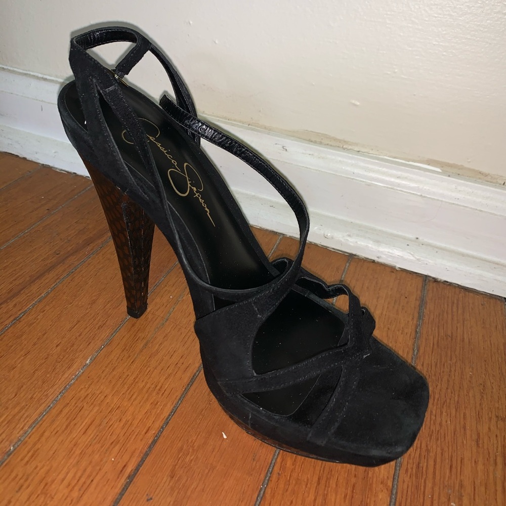 Jessica Simpson Black and Copper Heels